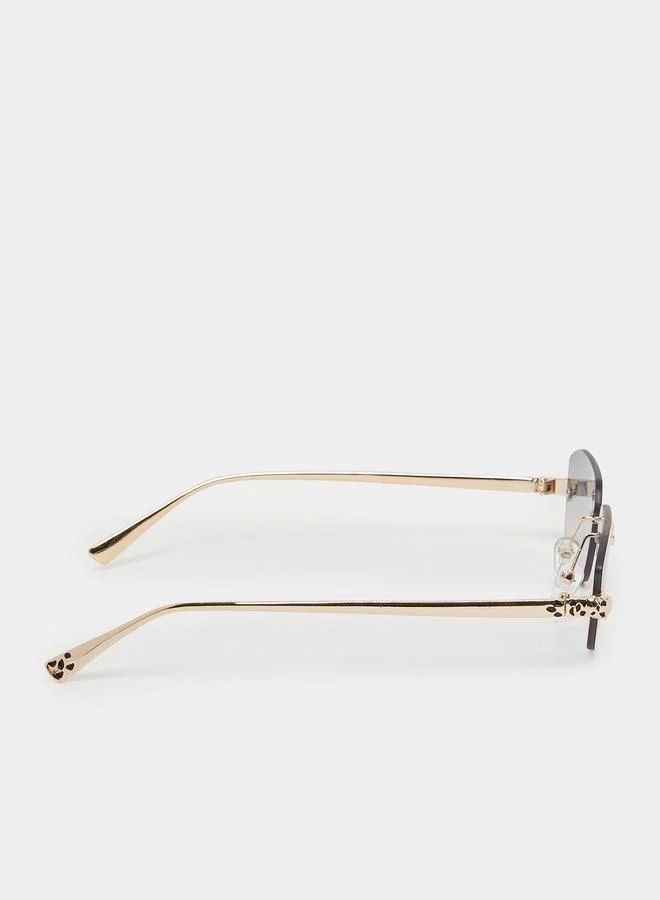 Styli Women Blue Gradient Rimless Sunglasses